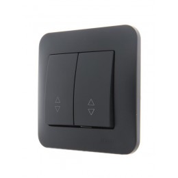 Переключатель проходной 2-кл. 1п СП Karina 10А IP20 механизм черн. бархат LEZARD 707-4288-106