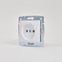 Розетка 1-м СП Karina 16А IP20 без заземл. термопласт механизм бел. LEZARD 707-0288-121B