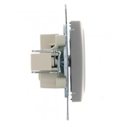 Розетка 1-м СП Karina 16А IP20 без заземл. термопласт механизм матов. серебр. LEZARD 707-4388-121B