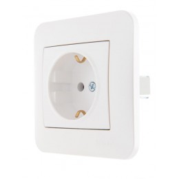 Розетка 1-м СП Karina с заземл. термопласт механизм жемчуж./бел. перламутр. LEZARD 707-3088-122B