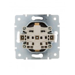 Розетка 1-м СП Karina с заземл. с крышкой термопласт механизм черн. бархат LEZARD 707-4288-123B