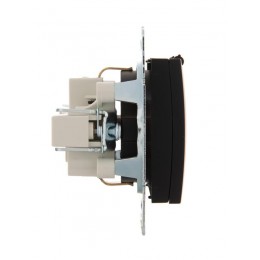 Розетка 1-м СП Karina с заземл. с крышкой термопласт механизм черн. бархат LEZARD 707-4288-123B