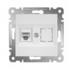 Розетка компьютерная 2-м СП Karea 16А IP20 RJ45 кат.5 механизм бел. Makel 57001035