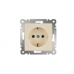 Розетка 1-м СП Karea 16А IP20 с заземл. механизм крем. Makel 57010028