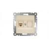 Розетка компьютерная 2-м СП Karea 16А IP20 RJ45 кат.5 механизм крем. Makel 57010035
