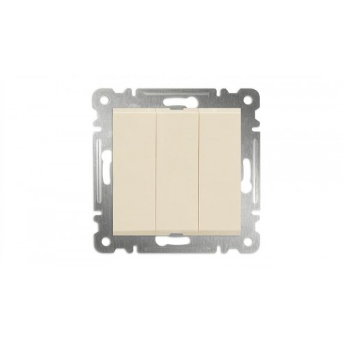 Выключатель 3-кл. СП Karea 10А IP20 механизм крем. Makel 57010091
