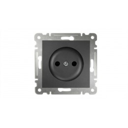 Розетка 1-м СП Karea 10А IP20 без заземл. механизм дым. металлик Makel 57050022