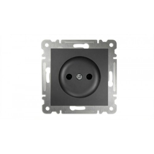 Розетка 1-м СП Karea 10А IP20 без заземл. механизм дым. металлик Makel 57050022