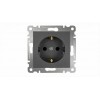 Розетка 1-м СП Karea 16А IP20 с заземл. механизм дым. металлик Makel 57050028