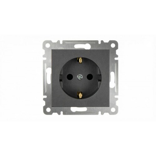 Розетка 1-м СП Karea 16А IP20 с заземл. механизм дым. металлик Makel 57050028
