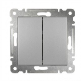 Выключатель 2-кл. СП Karea 10А IP20 механизм серебр. Makel 57065003