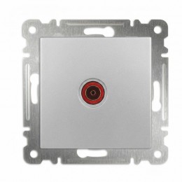 Розетка телевизионная проходная TV СП Karea 16А IP20 механизм дым. серебр. Makel 57065007