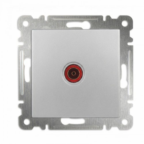Розетка телевизионная проходная TV СП Karea 16А IP20 механизм дым. серебр. Makel 57065007