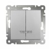 Выключатель 2-кл. СП Karea 10А IP20 с подсветкой механизм серебр. Makel 57065023