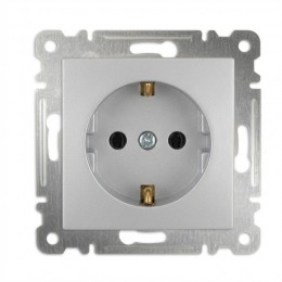 Розетка 1-м СП Karea 16А IP20 с заземл. механизм серебр. Makel 57065028