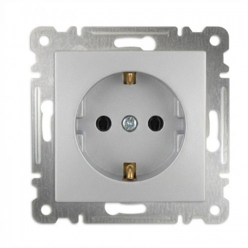 Розетка 1-м СП Karea 16А IP20 с заземл. механизм серебр. Makel 57065028