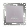 Выключатель 2-кл. СП Karea 10А IP20 с подсветкой механизм жемчуж. Makel 57100023
