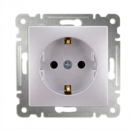 Розетка 1-м СП Karea 16А IP20 с заземл. механизм жемчуж. Makel 57100028