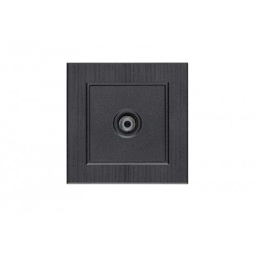 Розетка TV проходная Karea LINE STAR дым. металлик Makel 86050007