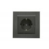 Розетка 1-м Karea LINE STAR с заземл. дым. металлик Makel 86050028