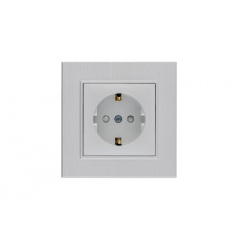 Розетка 1-м Karea LINE STAR с заземл. жемчуж. Makel 86100028