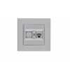 Розетка компьютерная CAT 5+гнездо Karea LINE STAR жемчуж. Makel 86100035