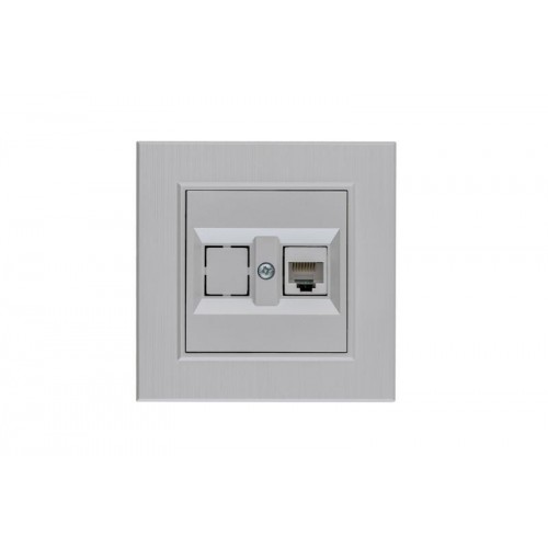 Розетка компьютерная CAT 5+гнездо Karea LINE STAR жемчуж. Makel 86100035