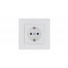 Розетка 1-м керамика Karea RIZZ с заземл. бел. Makel 88001008