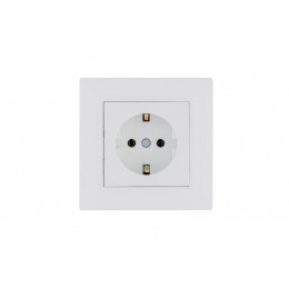 Розетка 1-м керамика Karea RIZZ с заземл. бел. Makel 88001008