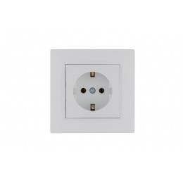Розетка 1-м Karea RIZZ с заземл. бел. Makel 88001028