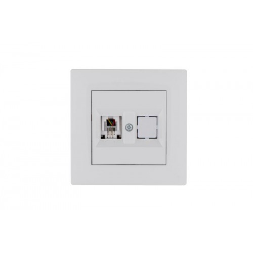 Розетка компьютерная CAT 5+гнездо Karea RIZZ бел. Makel 88001035