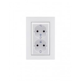 Розетка 2-я Karea RIZZ с заземл. бел. Makel 88001082