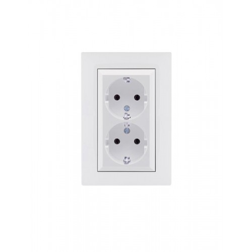 Розетка 2-я Karea RIZZ с заземл. бел. Makel 88001082