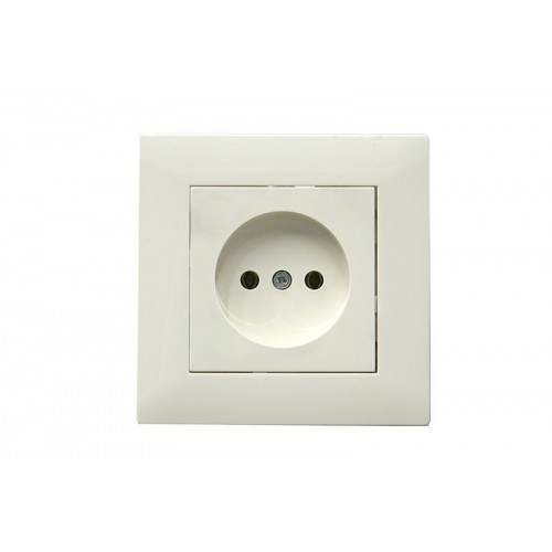 Розетка 1-м Karea RIZZ без заземл. керамика крем Makel 88010002