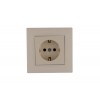 Розетка 1-м Karea RIZZ с заземл. керамика крем Makel 88010008