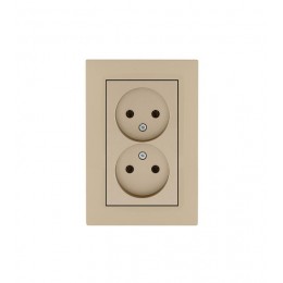 Розетка 2-я Karea RIZZ без заземл. крем Makel 88010017