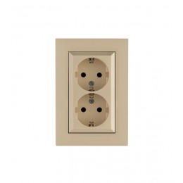 Розетка 2-я Karea RIZZ с заземл. крем Makel 88010082