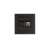 Розетка компьютерная CAT 5+гнездо Karea RIZZ STAR дым. металлик Makel 88050035