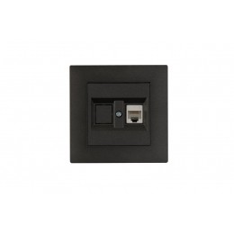 Розетка компьютерная CAT 5+гнездо Karea RIZZ STAR дым. металлик Makel 88050035