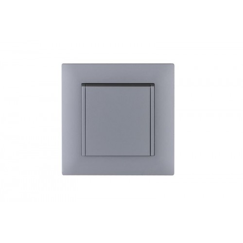 Розетка 1-м с крышкой Karea RIZZ STAR с заземл. сер. Makel 88065029