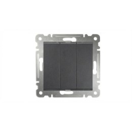 Выключатель 3-кл СП 10А IP20 250В механизм дым. Makel 57050091