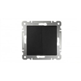 Выключатель 2-кл СП 10А IP20 250В механизм Karea черн. Makel 57054003
