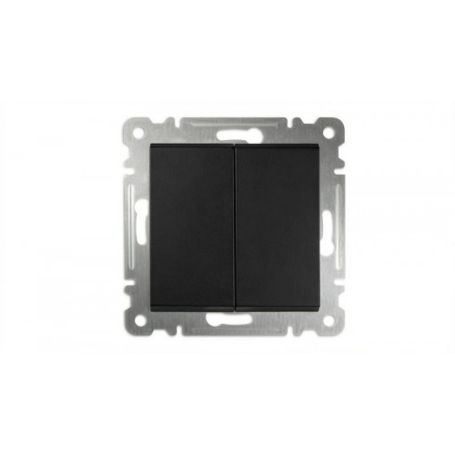 Выключатель 2-кл СП 10А IP20 250В механизм Karea черн. Makel 57054003