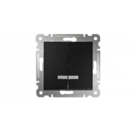 Выключатель 2-кл с подсвет. СП 10А IP20 250В механизм Karea черн. Makel 57054023