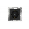 Розетка 1-м с заземл. СП 16А IP20 250В механизм Karea черн. Makel 57054028