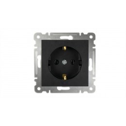 Розетка 1-м с заземл. СП 16А IP20 250В механизм Karea черн. Makel 57054028