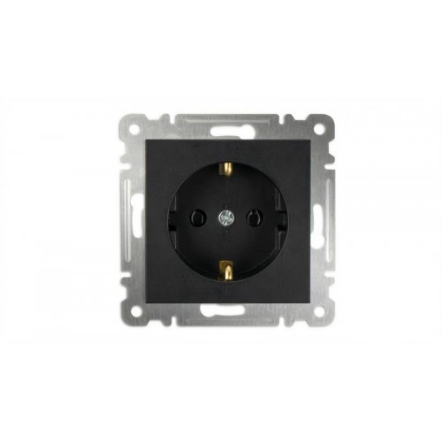 Розетка 1-м с заземл. СП 16А IP20 250В механизм Karea черн. Makel 57054028