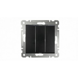 Выключатель 3-кл СП 10А IP20 250В механизм черн. Makel 57054091