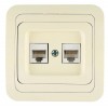 Розетка компьютерная 2-м СП Mimoza 16А IP20 крем./крем. Makel 25036