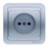 Розетка 1-м СП Mimoza 16А IP20 без заземл. серебр./серебр. Makel 23402
